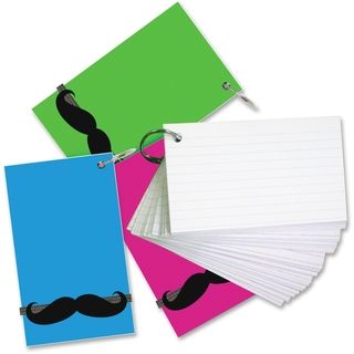 Redi Tag Mustache Band Ruled Index Cards   Pack of 3   17454013