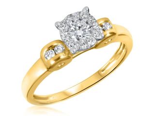 1/2 CT. T.W. Diamond Ladies Engagement Ring 14K White Gold  Size 3.5