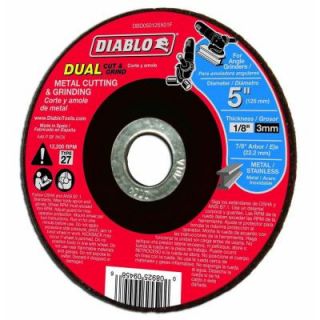 Diablo 5 in. x 1/8 in. x 7/8 in. Dual Metal Cutting and Grinding Disc with Type 27 Depressed Center DBD050125X01F