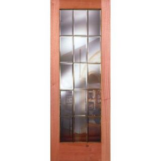 Feather River Doors 32 in. x 80 in. 15 Lite Clear Bevel Brass Woodgrain Unfinished Mahogany Interior Door Slab MM15012868B375