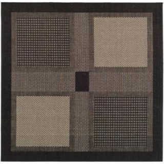 Safavieh Courtyard Black/Sand 6 ft. 7 in. x 6 ft. 7 in. Square Indoor/Outdoor Area Rug CY1928 3908 7SQ