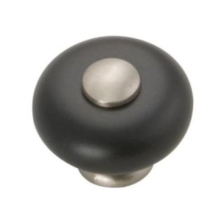 Hickory Hardware Tranquility 1 1/4 in. Satin Nickel/Black Cabinet Knob P222 SNB