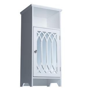 Chateau Calais Floor Cabinet   One Mirrored Door and Open Shelf