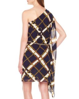 MICHAEL Michael Kors  One Shoulder Chain Print Dress