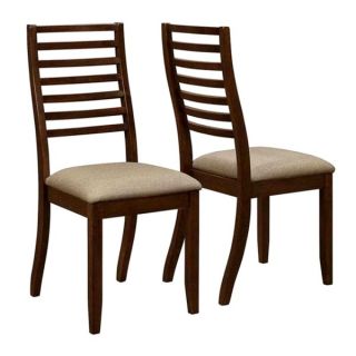 Kriens Transitional Cappuccino Ladder Back Dining Chairs (Set of 2