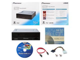 Pioneer BDR 2209 16X M Disc Blu ray BDXL CD DVD Internal Burner Writer Drive + FREE 3pk Mdisc BD + CyberLink Software Disc +  Cables & Mounting Screws