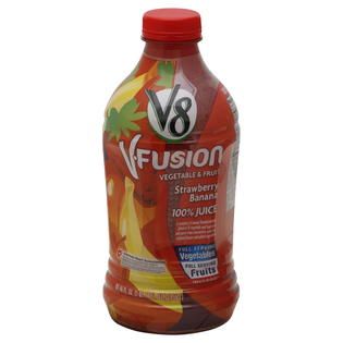 V8  V Fusion 100% Juice, Vegetable & Fruit, Strawberry Banana, 46 fl