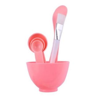 Lady Plastic Mixing Stick Brush Spoon Bowl Kit Cosmetic Tool Mask Set Pink