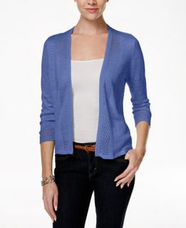 Charter Club Crochet Trim Open Front Cardigan, Only at
