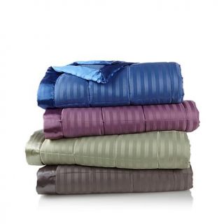 Concierge Collection Down Alternative Stripe Blanket with Satin Trim   7579161