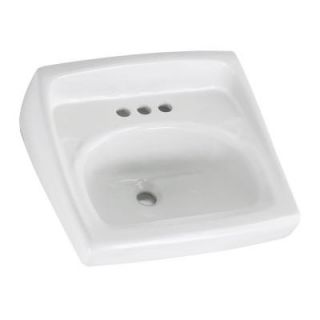 American Standard Lucerne Wall Hung Bathroom Sink in White with 4 in. Faucet Holes and Less Overflow 0355912.020