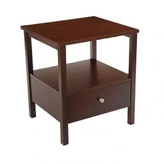 Bay Shore Collection End Table with Full Wood Top and Drawer