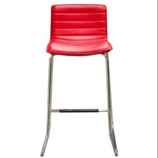 Modern Bar Stools in Red   Set of 2