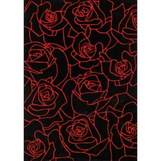 Mystique Black/Red Roses Area Rug by Dynamic Rugs