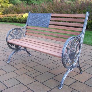 Proud American Cast Iron and Wood Park Bench
