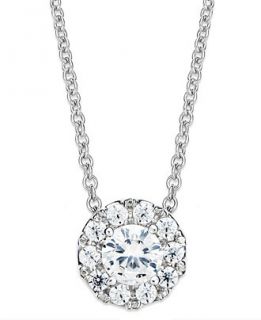 Diamond Circle Pendant Necklace in 14k White Gold (1/2 ct. t.w