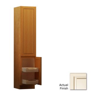KraftMaid 15 in W x 88.5 in H x 18 in D Canvas with Cocoa Glaze Maple Freestanding Linen Cabinet