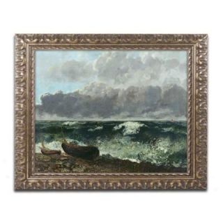 Trademark Fine Art 16 in. x 20 in. "The Stormy Sea" by Gustave Courbet Framed Printed Canvas Wall Art BL0809 G1620F