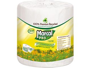 MarcalPro 3001 100% Premium Recycled Bathroom Tissue, 48 Rolls/Carton