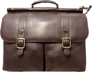 David King Leather 143 Dowel Laptop Briefcase   Cafe