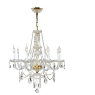 Worldwide Lighting Provence Collection 8 Light Gold Chandelier with Clear Crystal W83097G28