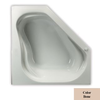Laurel Mountain Trade Bone Acrylic Corner Drop In Bathtub with Center Drain (Common 60 in x 60 in; Actual 23 in x 59.625 in x 59.625 in)