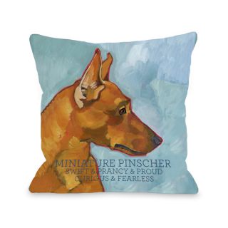 Miniature Pinscher Dog Design Throw Pillow   15736408  