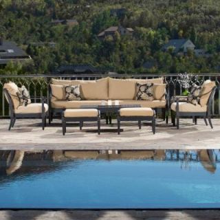 RST Brands Astoria 8 Piece Patio Seating Set with Delano Beige Cushions OP ALSS8 AST DEL K