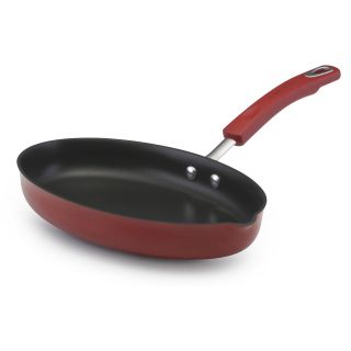 Rachael Ray Hard Enamel Cookware Red 11.5 Inch Oval Skillet