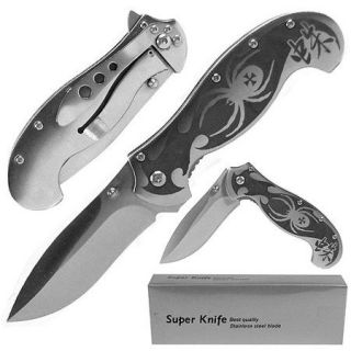 Whetstone Deluxe Silver Spring Assist Stainless Spider Locking Folder, Silver