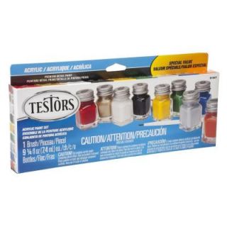 Testors 0.25 oz. 9 Color Most Popular Acrylic Paint Set (6 Pack) 9196T