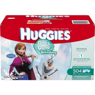 HUGGIES One and Done Refreshing Baby Wipes, Disney Frozen Graphics, Refill, 504 sheets