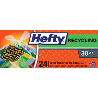 Hefty 24 Count 30 Gallon Clear Recycling Trash Bags