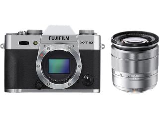 FUJIFILM X T10 16471380 Silver 16.3 MP 3.0" 920K LCD Mirrorless Interchangeable Lens Camera with XC16 50mmF3.5 5.6 OIS II Lens