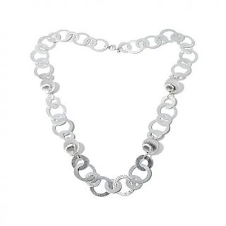 Sevilla Silver™ Bold Textured Circle Link 32" Necklace   7741609