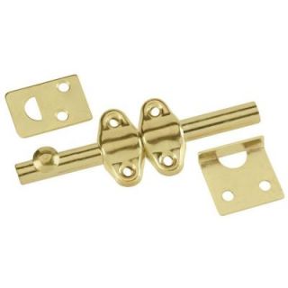 First Watch Security 4 in. Polished Brass Surface Door Bolt 1850