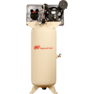 Ingersoll Rand Type-30 Reciprocating Air Compressor (Fully Packaged) — 7.5 HP, 230 Volt 1 Phase, Model# 2475N7.5-P  80   100 Gallon, 7.5 HP Vertical Air Compressors