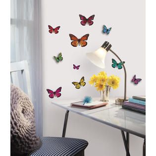RoomMates Butterfly 3 D Wall Decals   Home   Home Decor   Wall Decor