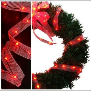 Starlite Creations 18Ft LED Ribbon Lights, 108 Lights, Red   Seasonal