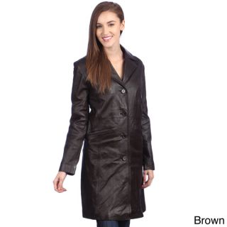 United Face Womens Leather Walking Trench Coat   14837974  