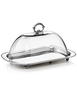 Godinger Serveware, Oval Tray with Glass Dome
