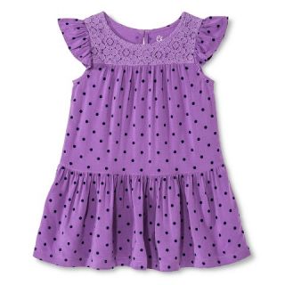 Toddler Girls Dot Lace Overlay A Line Dress Purple   Cherokee