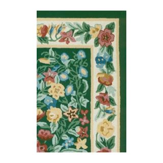 American Home Rug Co. Bucks County Floral Garden Emerald Green/Ivory