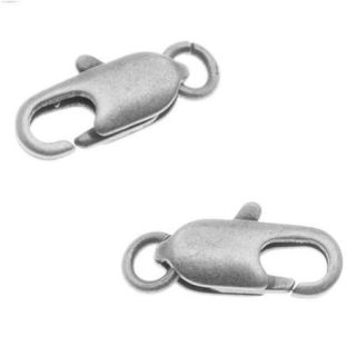Antiqued Silver Plated Sleek Lobster Claw Clasps 10mm (10)
