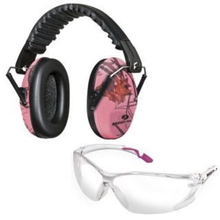Mossy Oak Lula Pink Camo Ear Muffs and Glasses Set