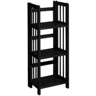 Home Decorators Collection Folding and Stacking 4 Open Shelf Bookcase in Black 3323200210