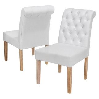 Dinah Roll Top Fabric Dining Chair (Set of 2)   Christopher Knight