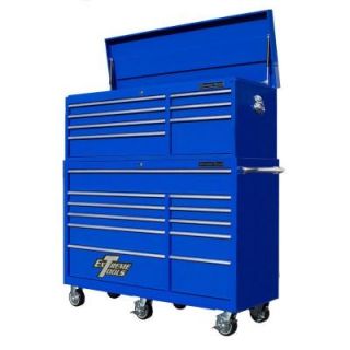 Extreme Tools RX Series 56 in. 7 Drawer Top Chest and 11 Drawer Roller Cabinet Combo, Blue RXE5618COMBOBL