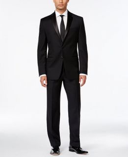 Calvin Klein Black Solid Slim Fit Tuxedo Separates   Suits & Suit