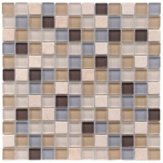 Merola Tile Tessera Square River 11 3/4 in. x 11 3/4 in. x 8 mm Glass and Stone Mosaic Wall Tile (9.6 sq. ft. / case) GDMASRV